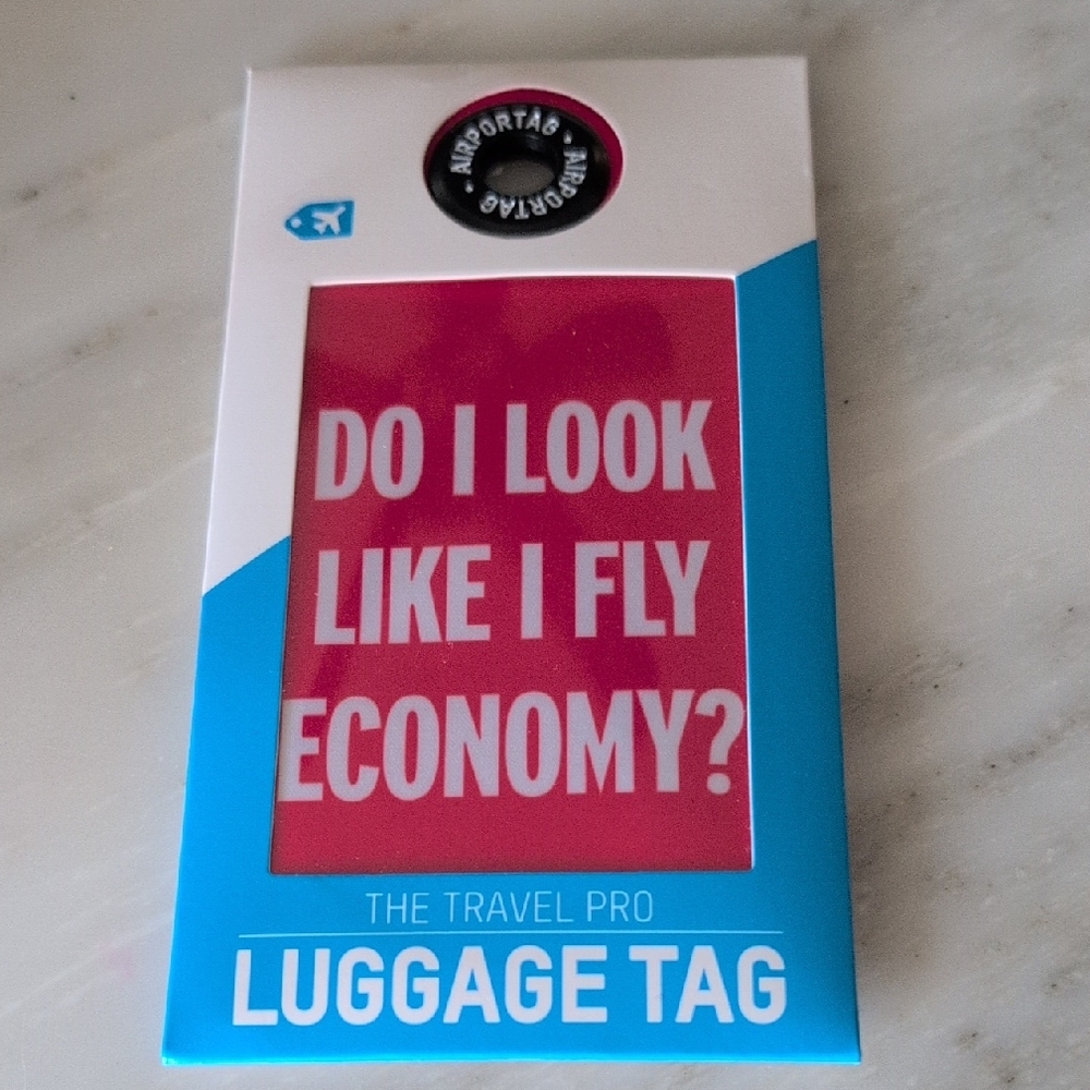 Blue and Pink Luggage Tag